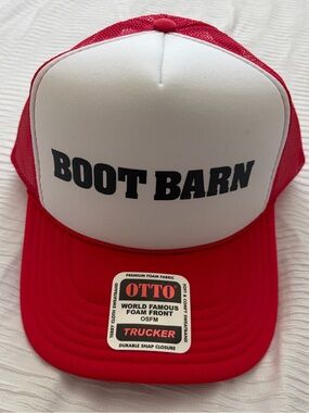 Boot Barn Red & White Trucker Hat by OTTO
